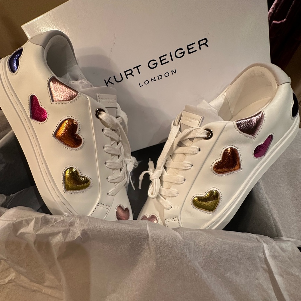 Kurt Geiger Rainbow Hearts Trainers Sneakers